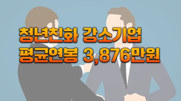 청년친화 강소기업 평균연봉 3,876만원